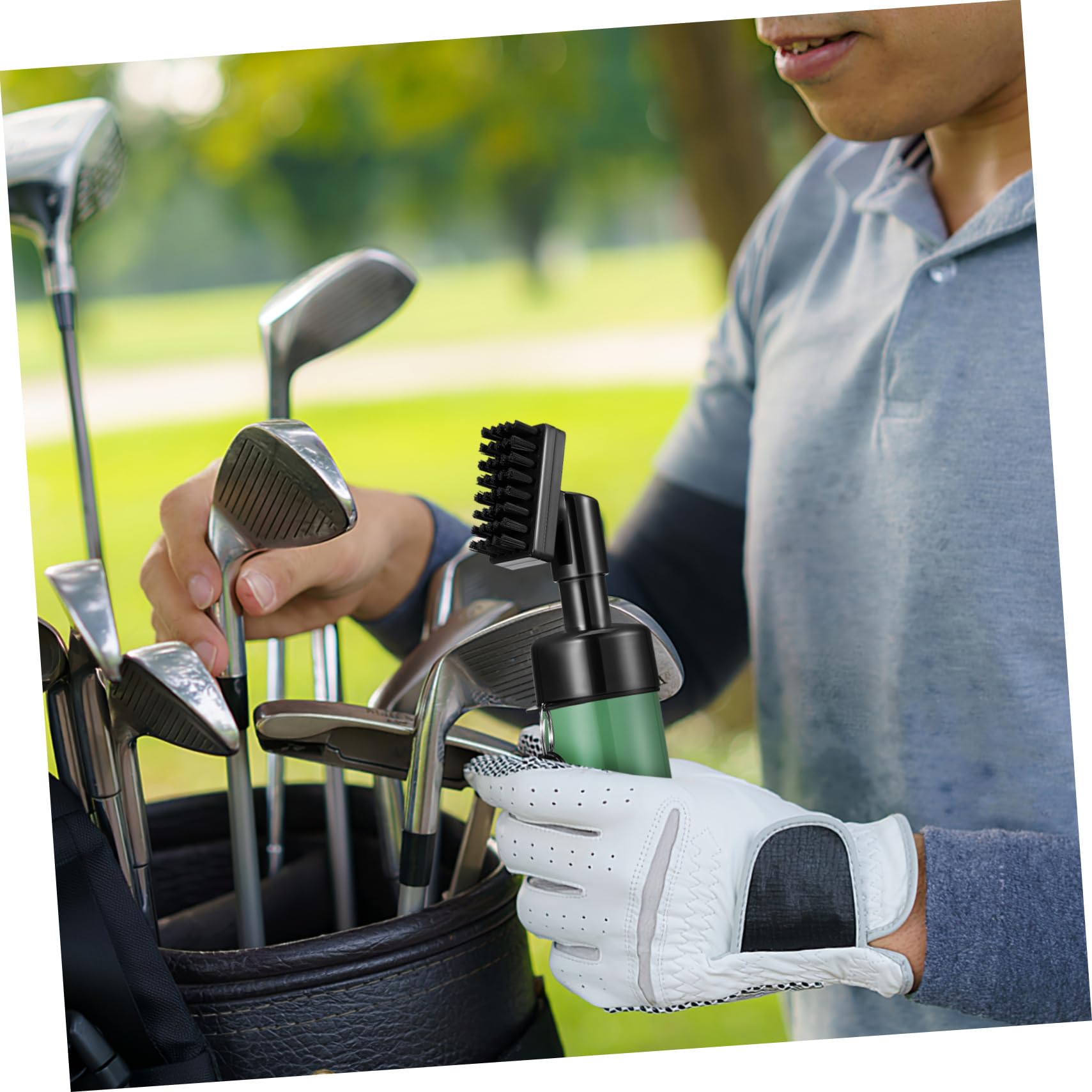 Happyyami Zestaw Do Czyszczenia Pól Golfowych - 2 W 1 Szczotka I Spryskiwacz - Golf Groove & Cleaner - Lekki I Przenośny - Materiał