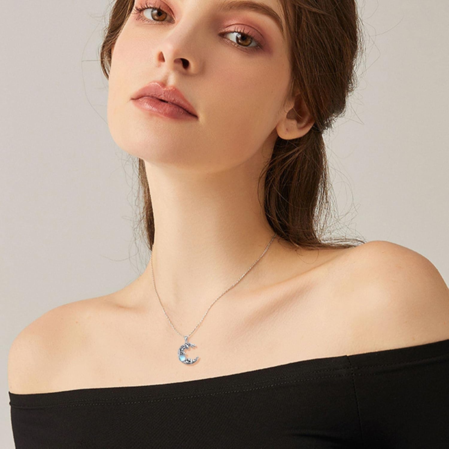 YAFEINI Sterling Silver Phoenix Necklace with Mushroom Pendant - Women's Jewelry Gift - Image 2