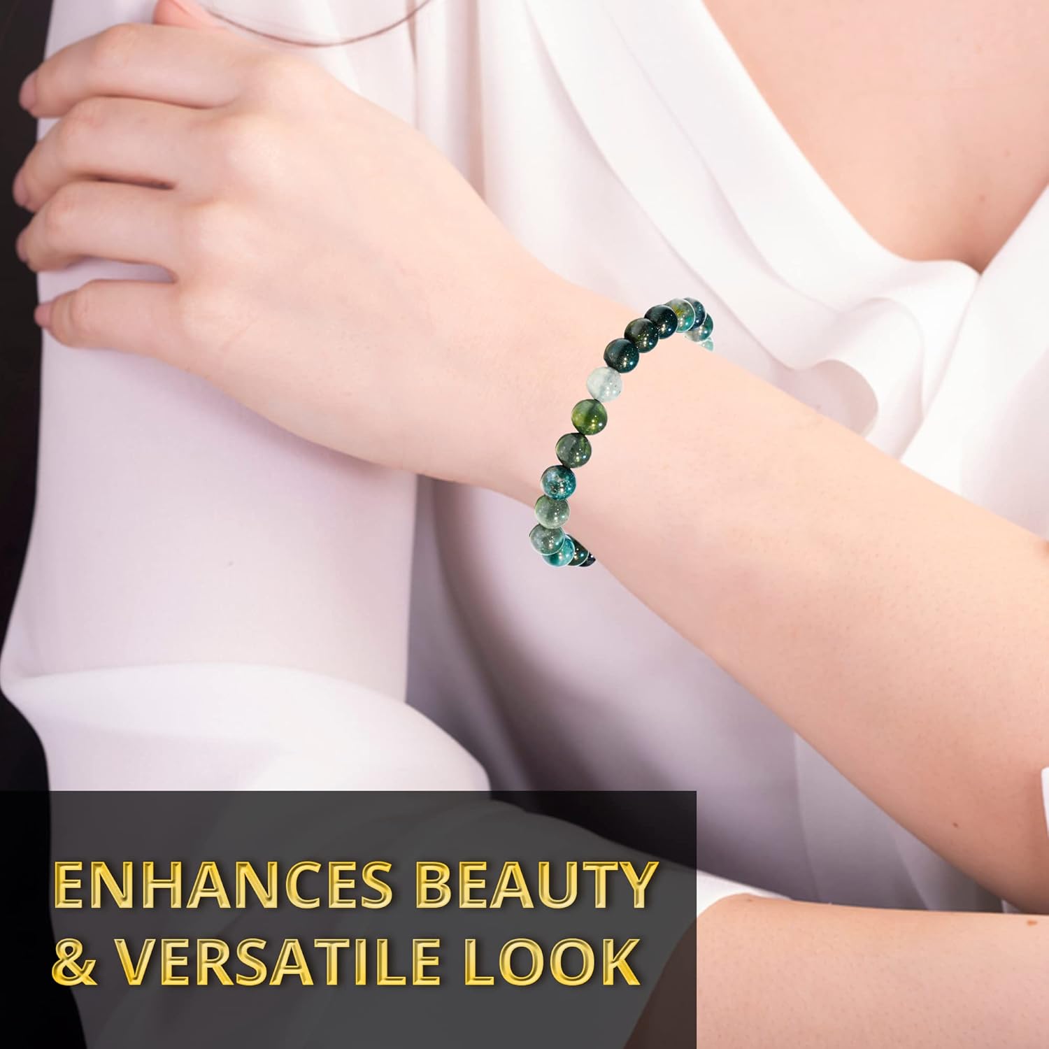 Healing Crystal Bracelet for Women and Men – 8mm Round Beaded Bracelet for Men and Women – Unisex Stretchy Gemstone Bracelet for Healing and Protection - Image 5