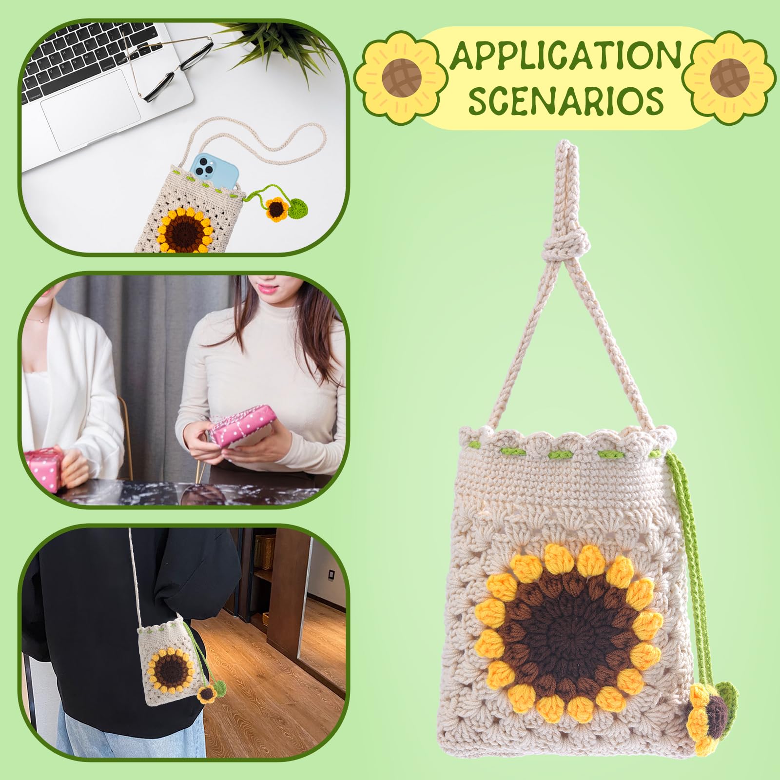 Crochet Phone Bag Kit - Beginner Crochet Set -6 Crochet Phone Bag Kit - Beginner Crochet Set -6