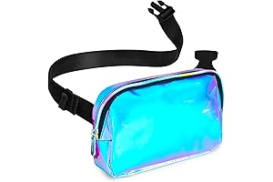 Rave Iridescent Light Blue Fanny Pack, Crossbody Bags for Women, Crossbody Bags,...
