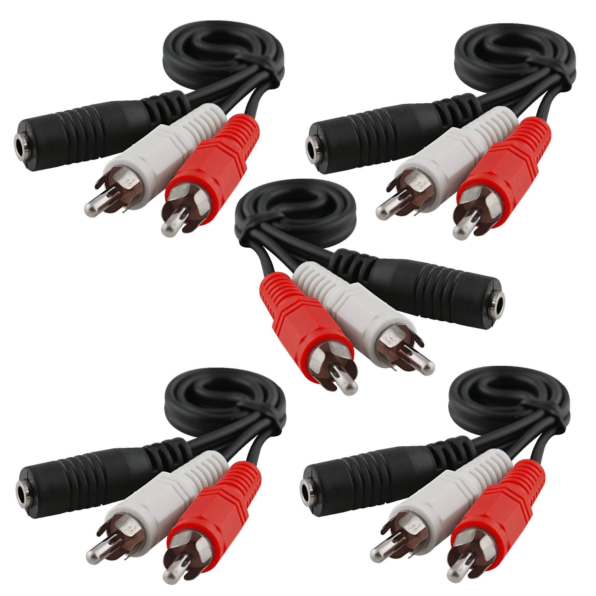 Amazon.com: JacobsParts 1ft 2-RCA Male Plug to 3.5mm Female Aux