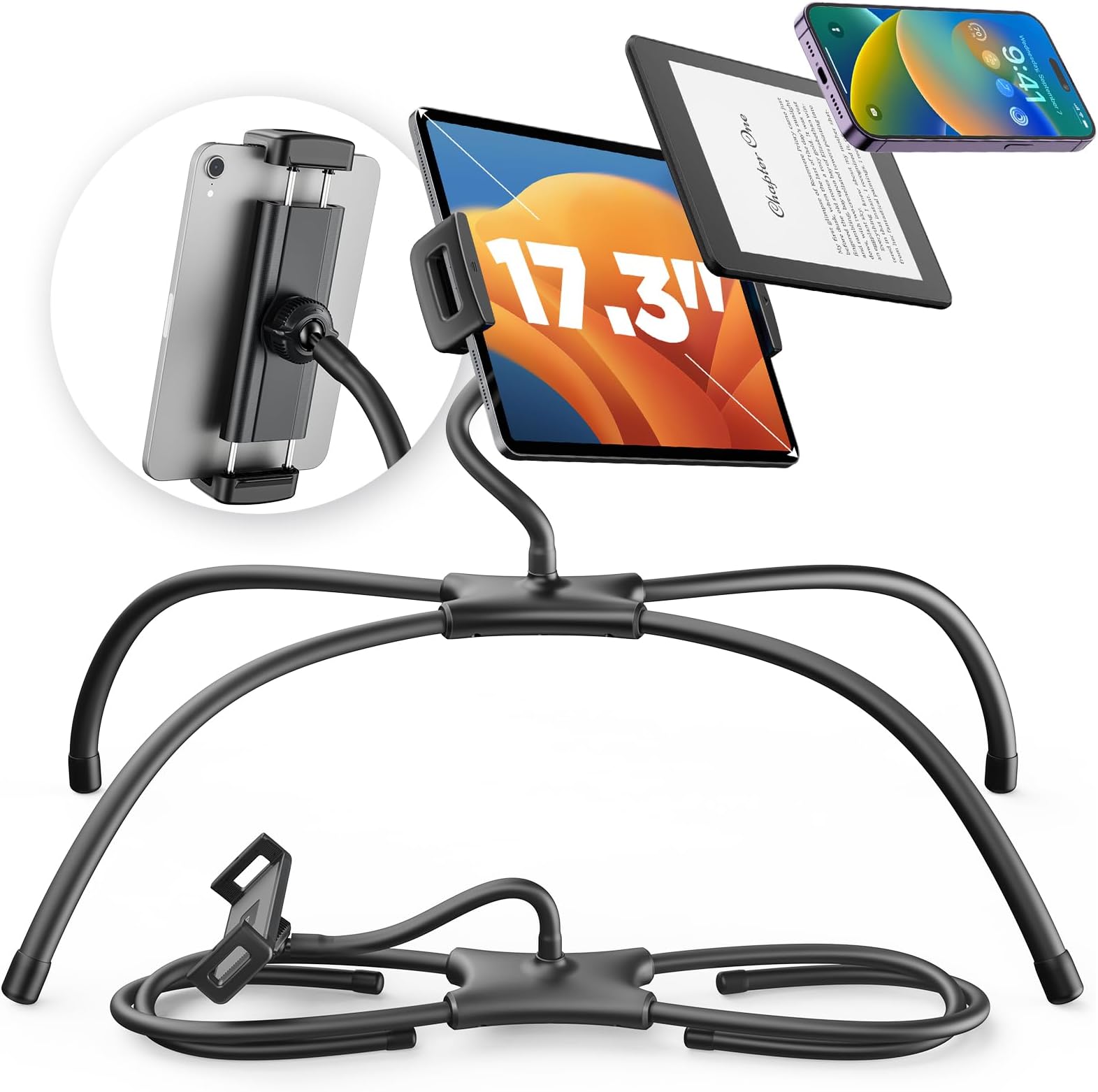 SAIJI Adjustable Tablet Stand Holder + Gooseneck Stand Electronics