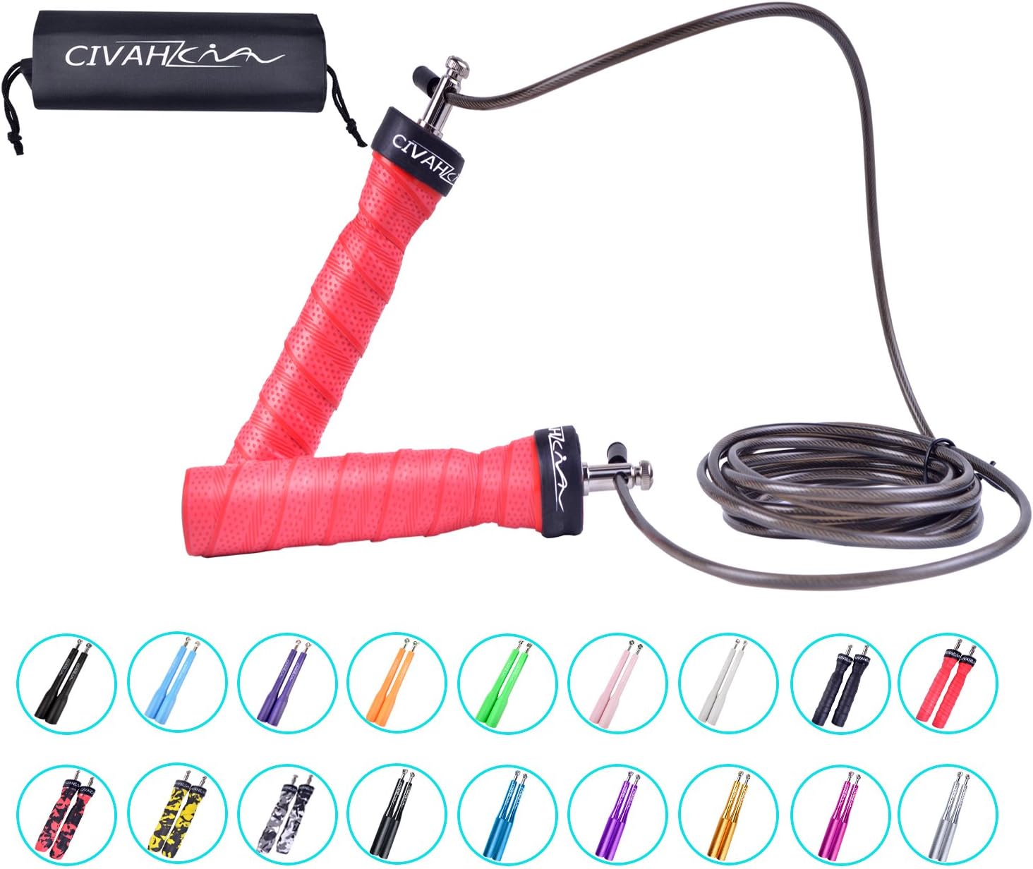 Cable Jump Rope Speed Wire Skip Rope Adjustable Non-Slip Design Free Carry case Some Colors Choice for Boxing MMA Adult Double Unders Exercises