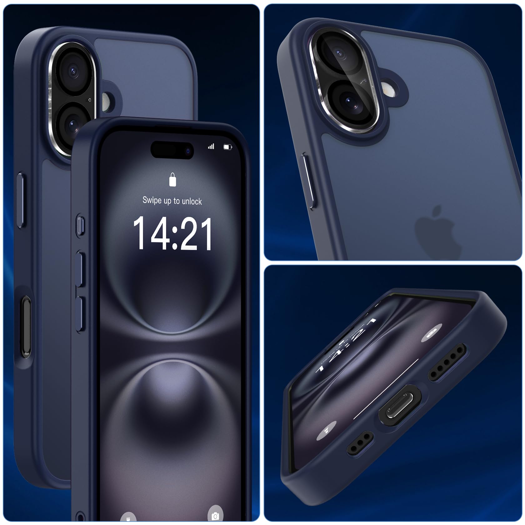 FLLAO IPhone 16 Hülle 4in1 Set - Mit Schutzfolie & Kameraschutz