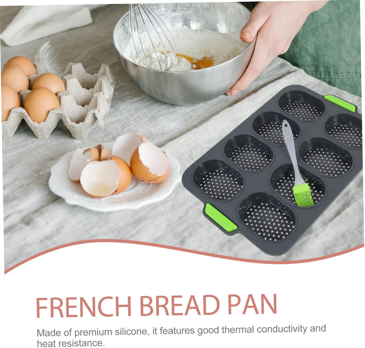 VALICLUD Silicone Bread Molds Bread Baking Pan Set Loaf Pans for Baking Loaf French Silicone Easy to Demold
