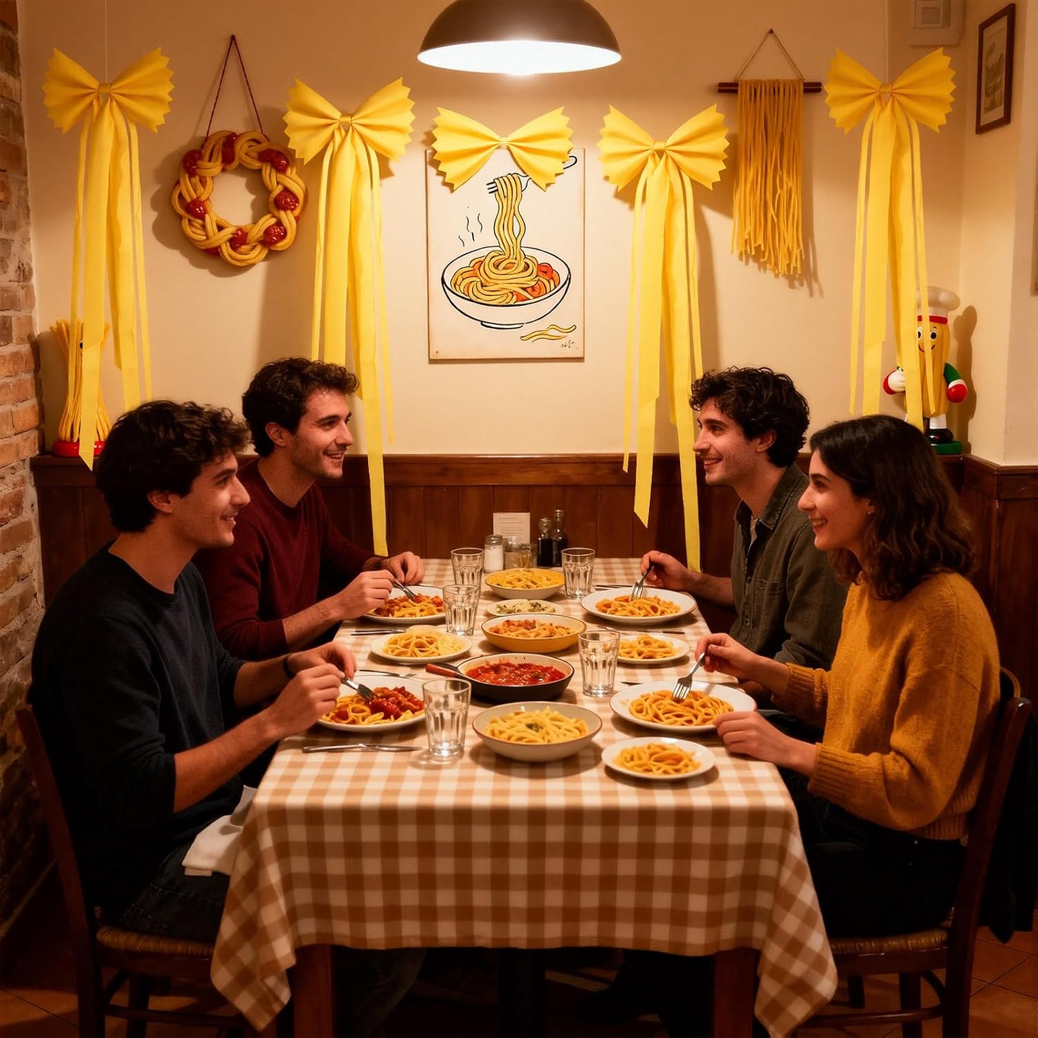 Gueevin7 Pcs Pasta Party Decorations, Spaghetti Birthday Decorations image 3