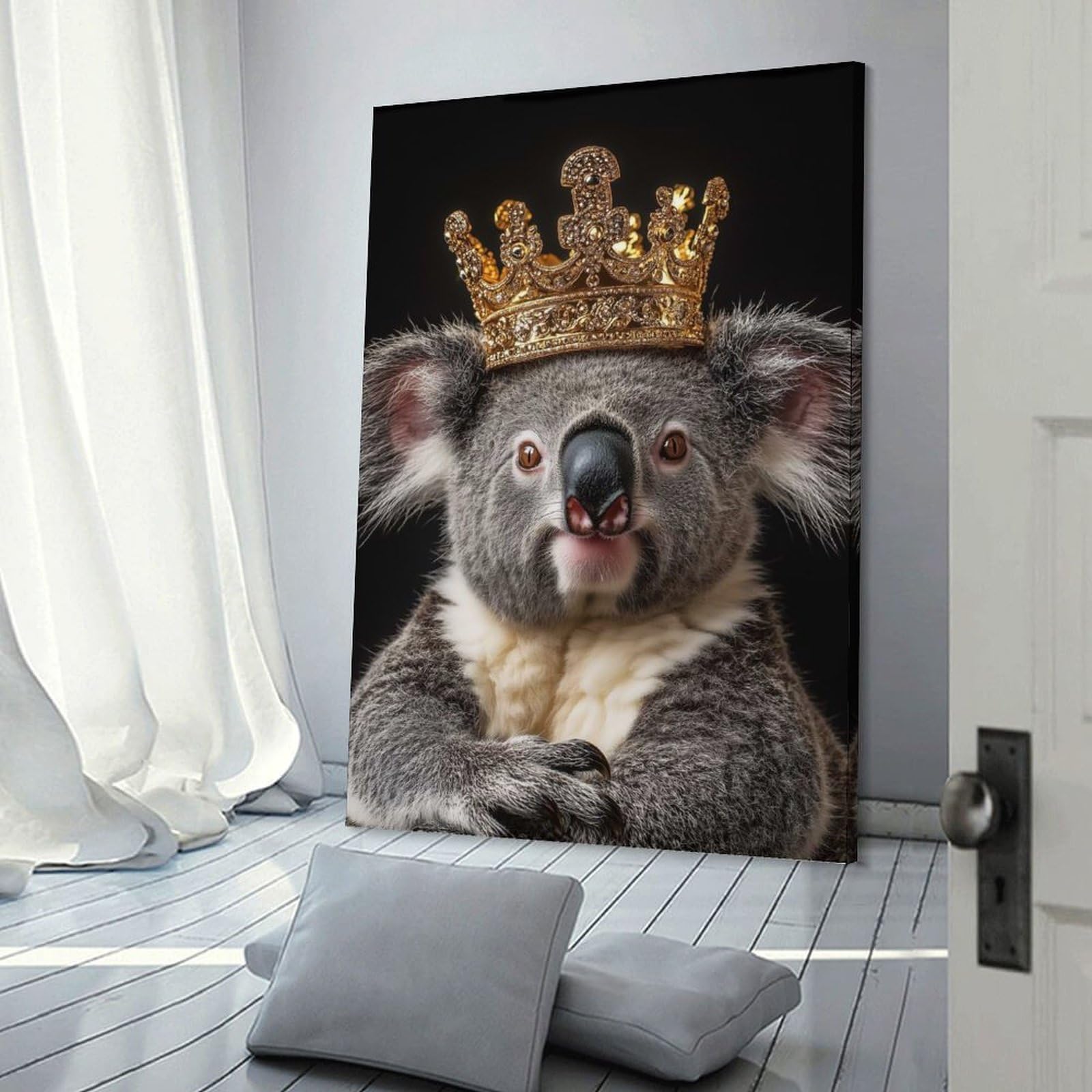 Junmoney Frame-Style Koala King Room Decor Wall Art 16X24inch(40X60cm), For Bedroom, Guest Room Or Reading Nook, An Easy Wall Refresh For Bedrooms