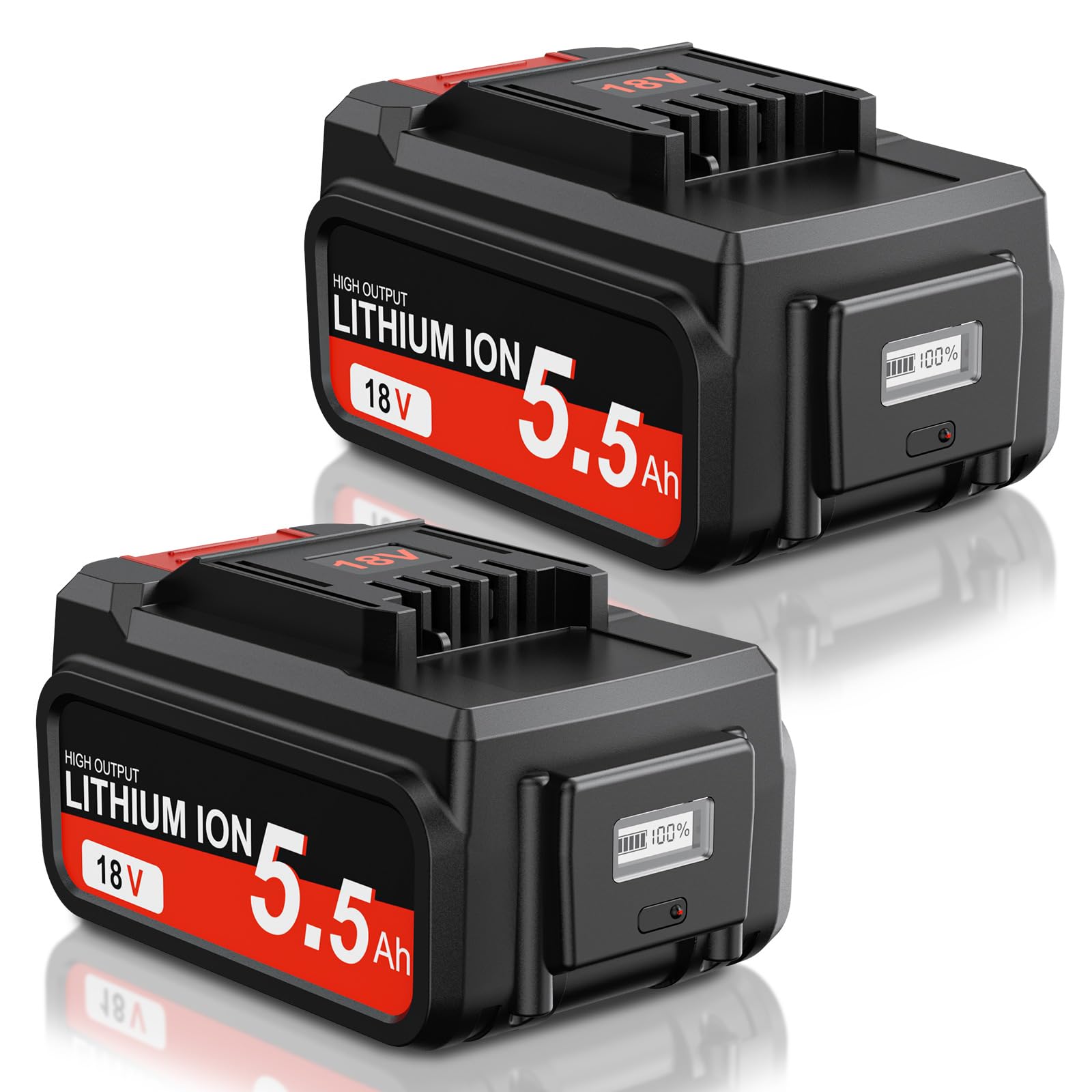 2 Stück 5,5Ah Ersatz akku für Einhell18V Akku mit LED-Leistungsanzeige | Li-Ion für Einhell18V Akku Kompatibel mit Allen PXC-Geräten