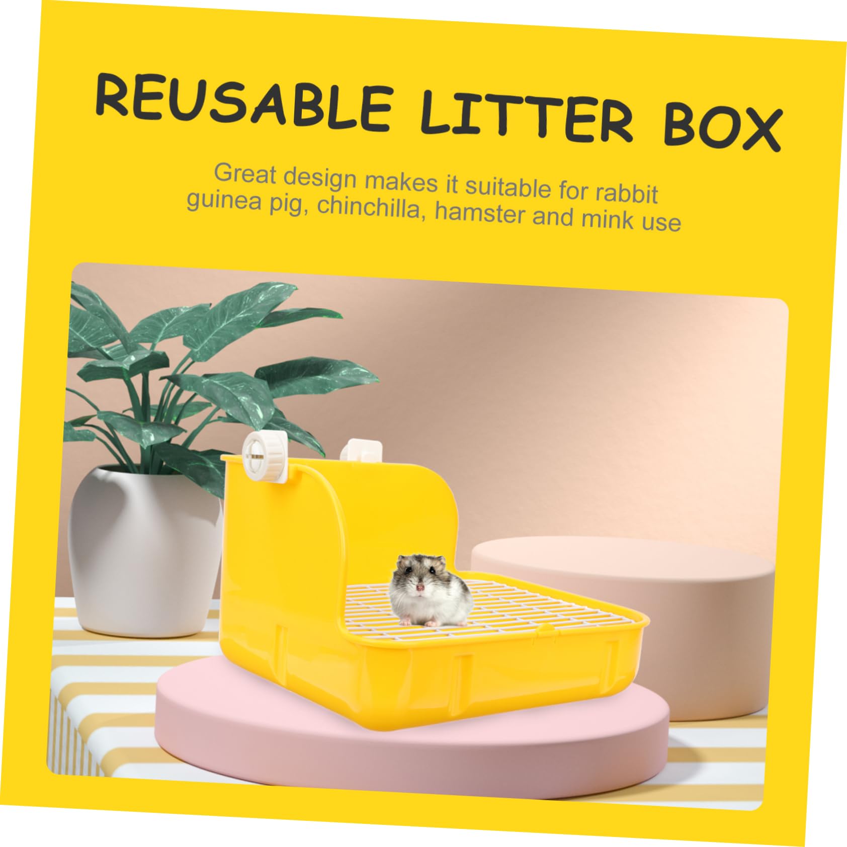 Contenitore Toilette in Plastica con Base Filtro per Coniglio Nano e Criceti Pulizia Facile Lettiera per Animali Piccoli