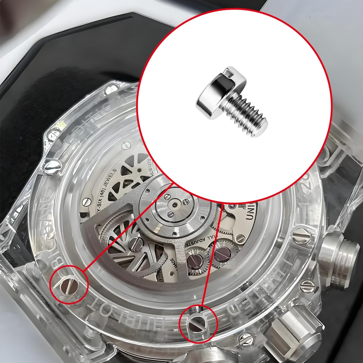 Case Back Screw Replacement for Hublot Big Bang 44mm Watch Screws 5 PCS