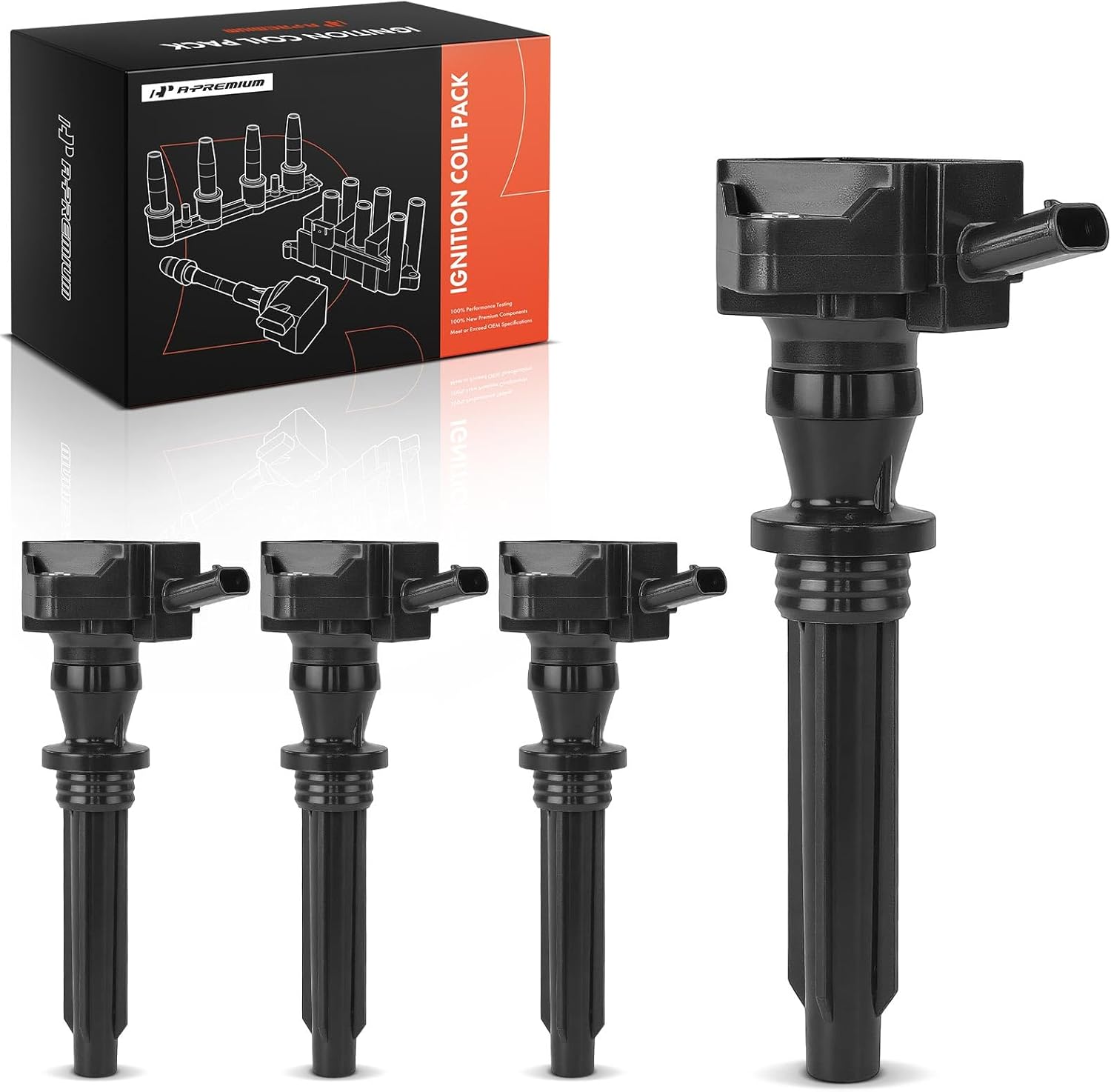 A-Premium Engine Ignition Coil Pack Compatible with Land Rover Range Rover 2020-2021, Discovery Sport 2018-2023/2025, Discovery, Defender 110, Defender 90, Range Rover Evoque Sport Velar, 4-PC Set