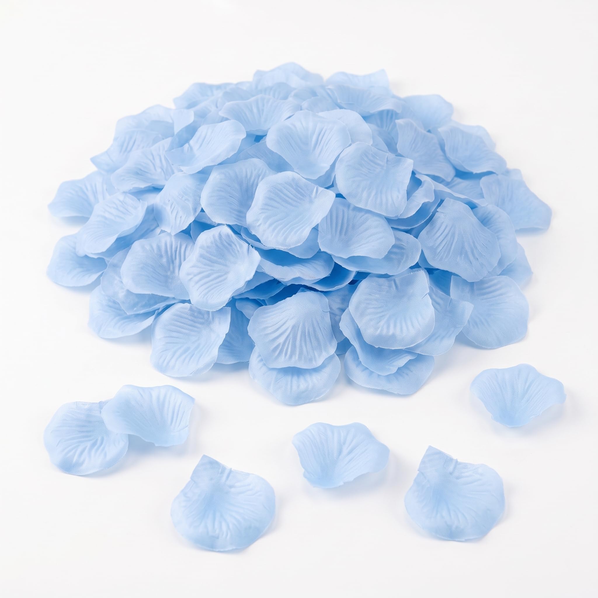 Ertzinla 3000Pcs Light Blue Artificial Rose Petals, Non-Woven Realistic Fake Petals for Wedding Valentine's Day Romantic Decor (3000, Light Blue)