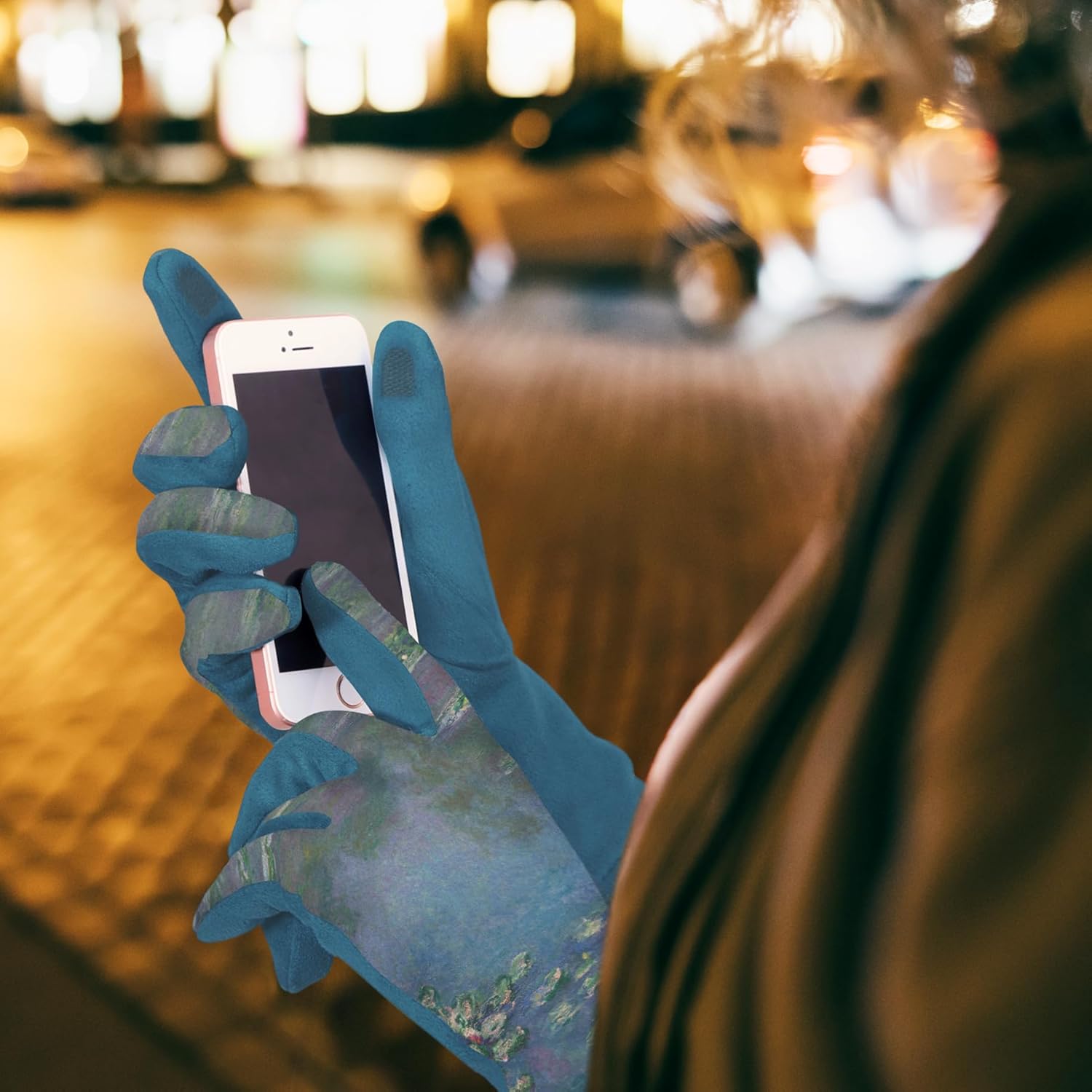 RainCaper Monet Waterlilies Women’s Texting Gloves, Warm Touchscreen Gloves for All-Season Travel, Fashion, Museum & Dressy Wear, One Size - Image 6