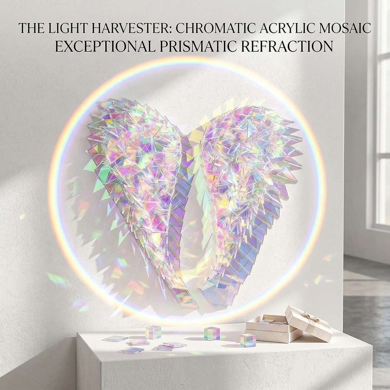 Mini Iridescent Acrylic Squares, Translucent Rainbow Holographic Plexiglass Tiles, for Mosaic Art, DIY Crafts, Light & Shadow Projects (200pcs,1.18 * 1.18 in)