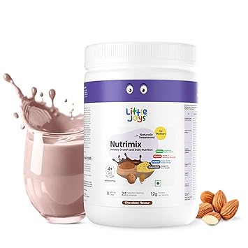 Little Joys Nutrimix for Mothers 350g |12g Plant Protein | Boosts Energy, Supports Digestion, Immunity & Brain Development | Nutritionist Approved |Ragi, Bajra, Jaggery, Oats, Digestive Enzymes & Nuts | Chocolate Flavour - image, photos