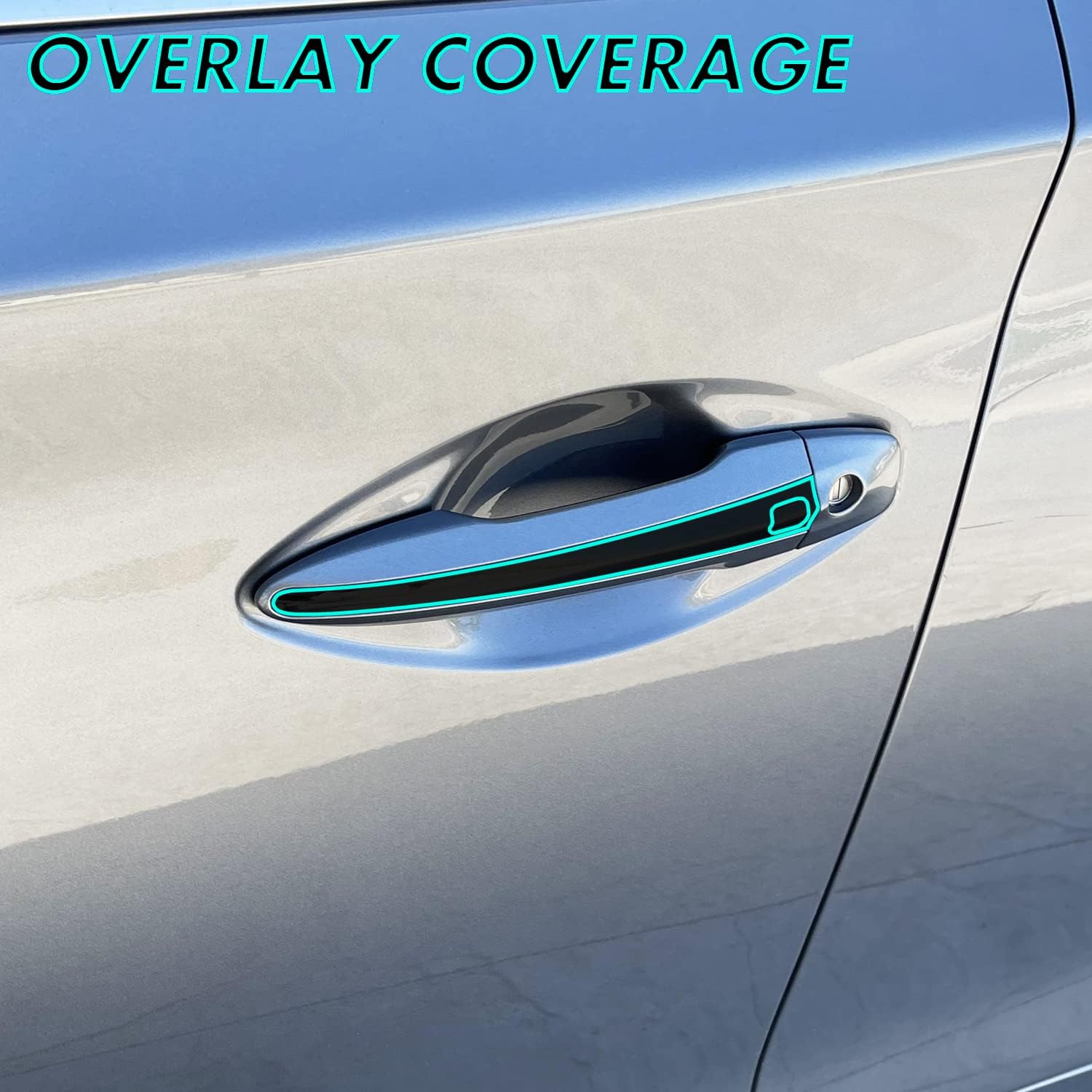 SlickMod Chrome Delete Blackout Vinyl Overlay for 2014 2022 Infiniti Q50 Q50S Door Handle Trim (Matte Black) image 2