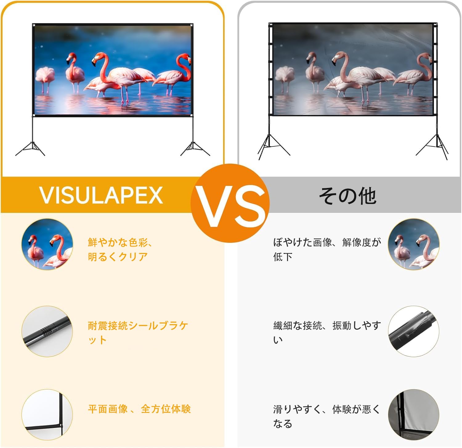 Amazon | VISULAPEX プロジェクタースクリーン自立式 120インチの