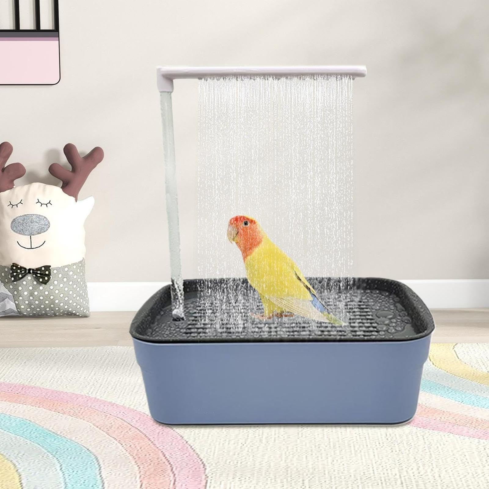 Douche de Automatique des Oiseaux, Automatique des Oiseaux de Douche à | Boîte de bain à perruche silencieuse, jouet de piscine pratique pour les amoure