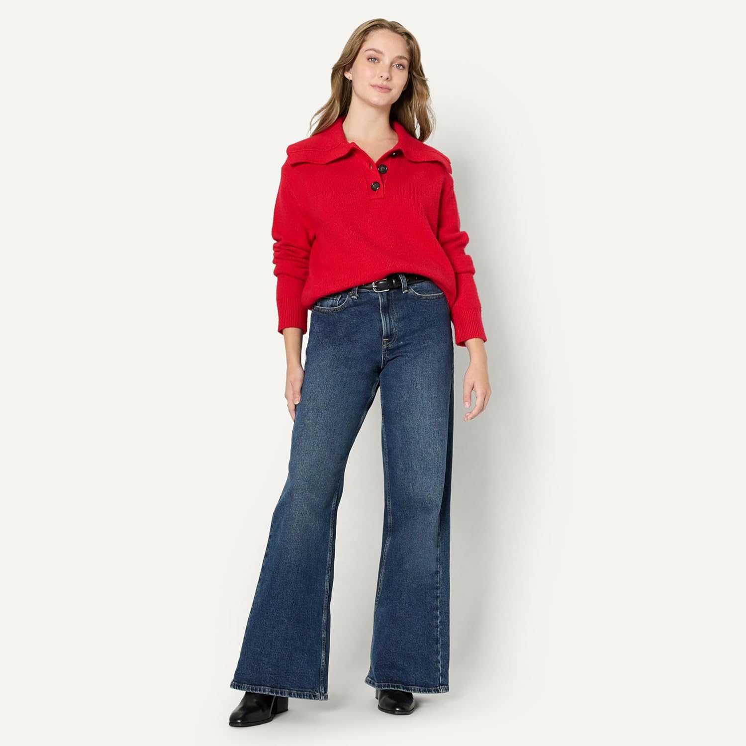 Amazon Essentials (Demi's Pick) Women's Relaxed-Fit Button Collar Sweater - Image 5