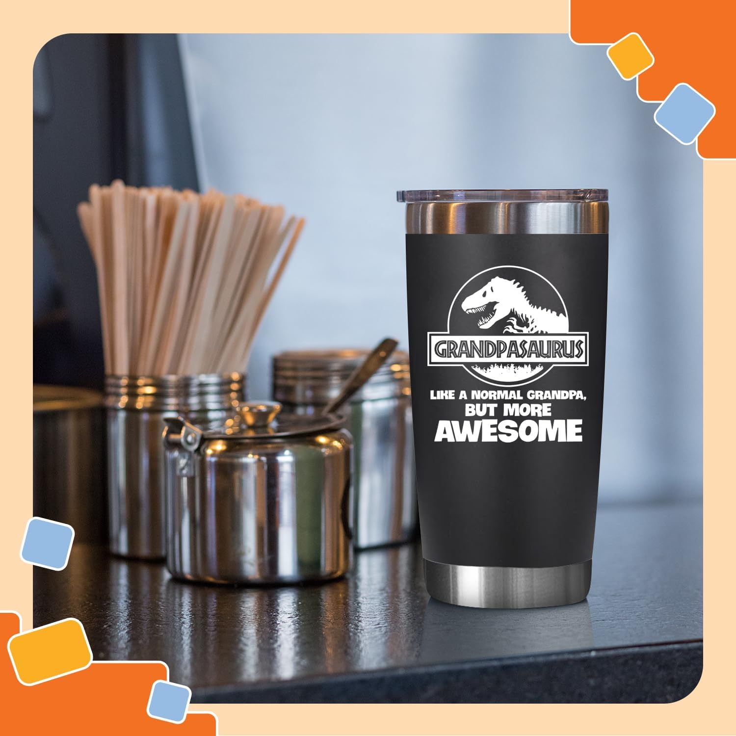 NewEleven Gift For Grandpa From Granddaughter, Grandson - Gift Ideas For Grandfather, New Grampa, Promoted To Grandfather, Grandchildren, Grandkid - 20 Oz Tumbler - Image 4