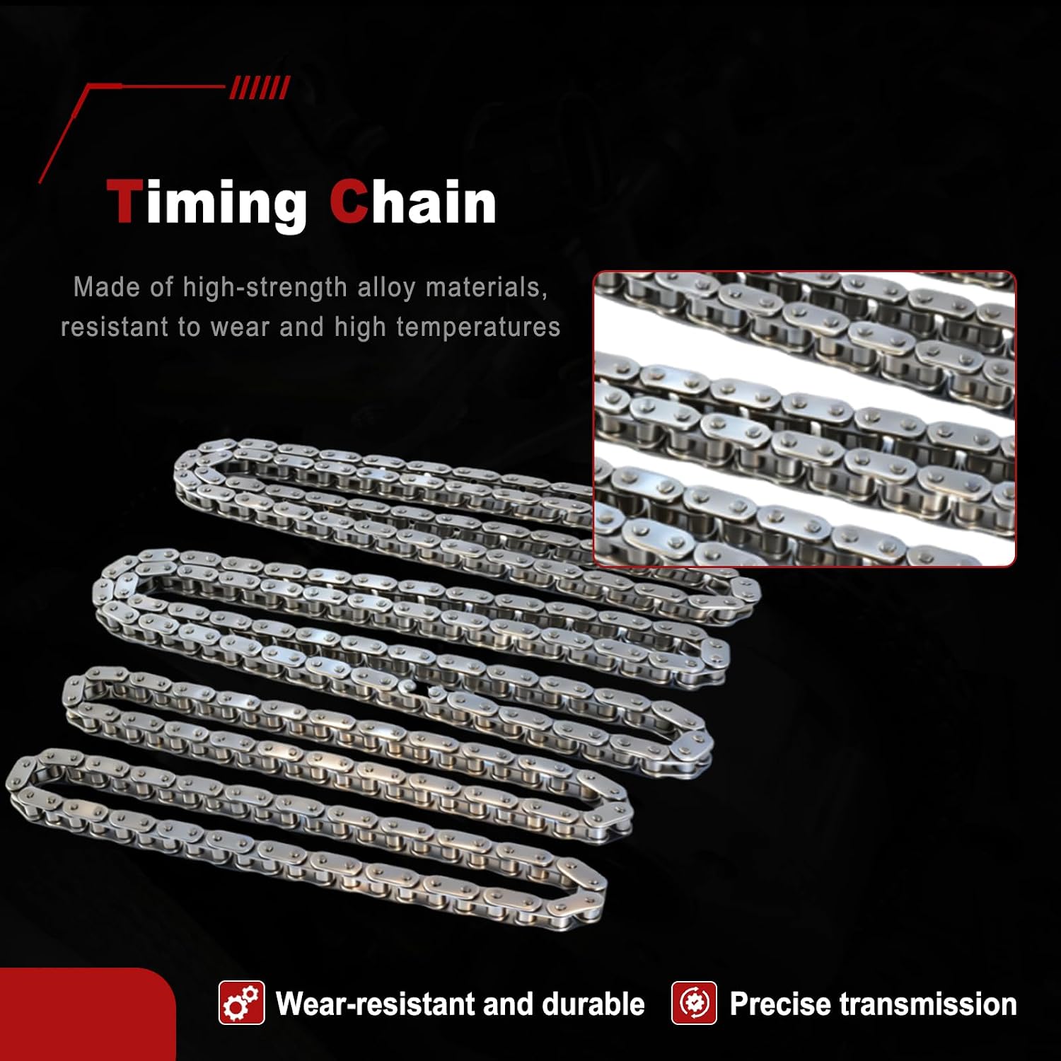 ‎‎AUCERAMIC Engine Timing Chain Kit for Toyota Tundra 2010-2019, Sequoia 2010-2012 & Lexus GX460, LS460, GS460, LS600H 4.6L 5.0L V8 DOHC [ENG CODE: 1URFSE, 2URGSE]