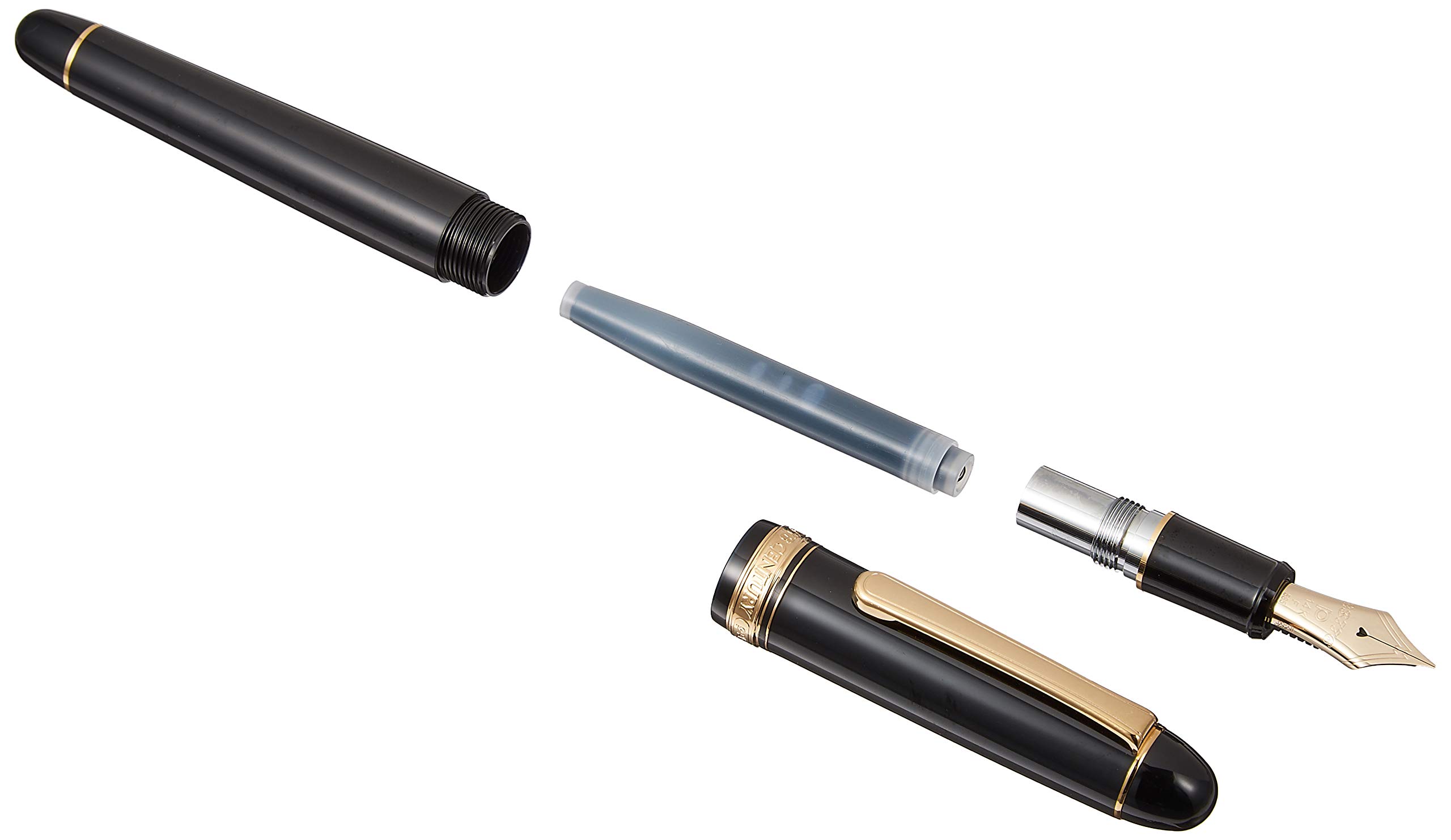 Platinum Fountain Pen #3776 Century (Fine, Black in Black