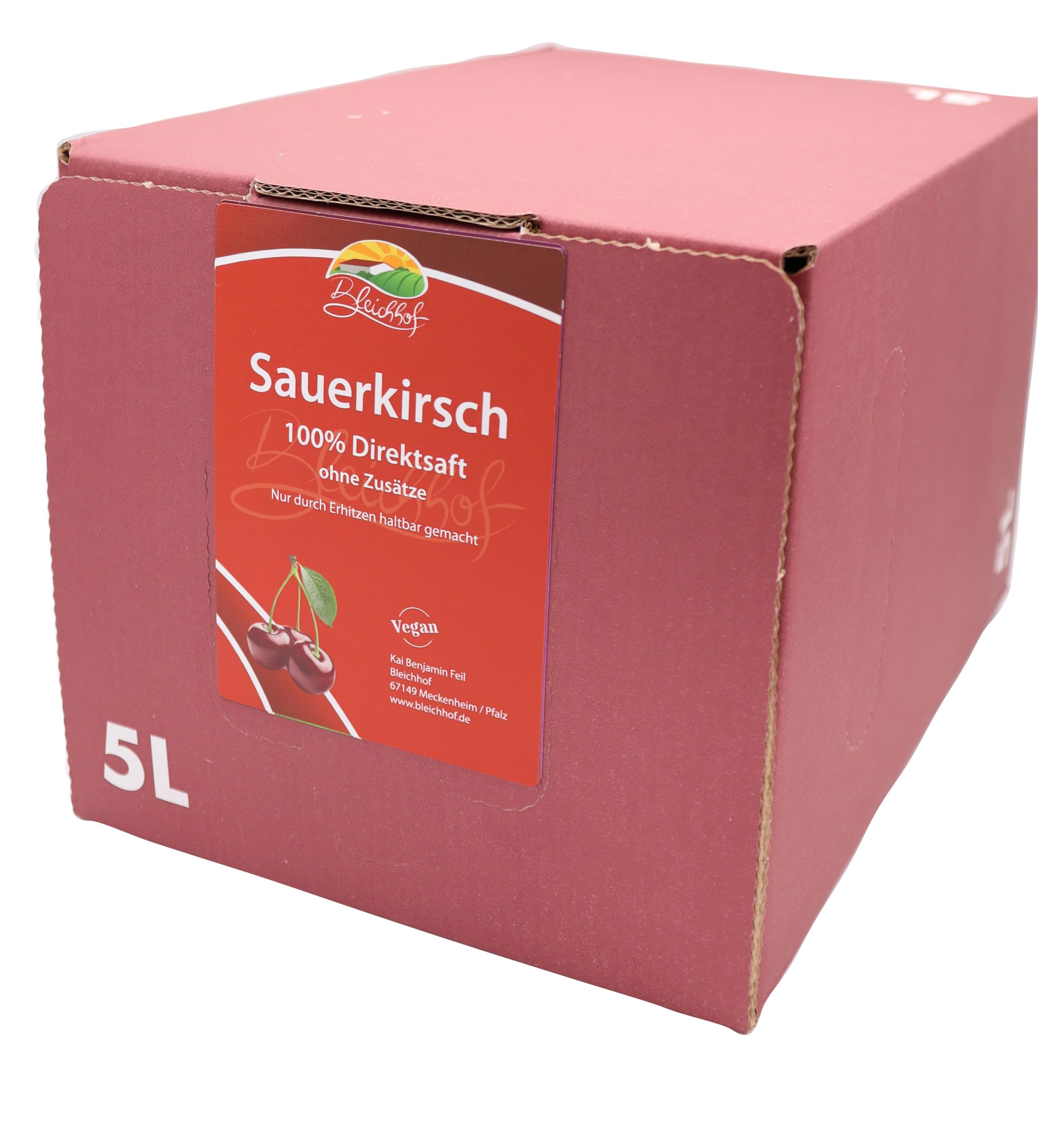 BLEICHHOF® Sauerkirschsaft - Direktsaft, vegan, Bag-in-Box (1x5l)
