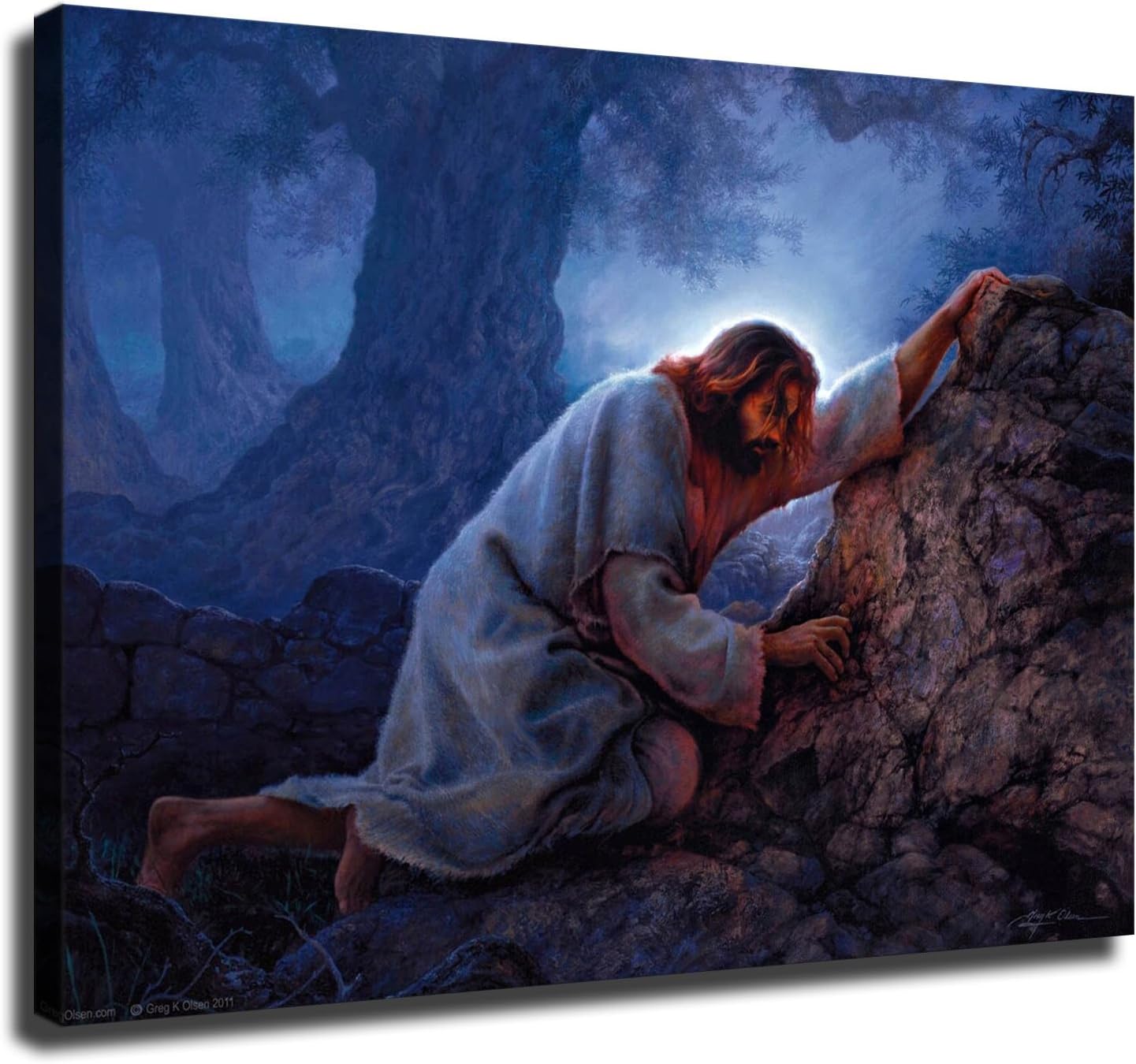 Amazon.com: Jesus In Gethsemane Garden Poster Painting Canvas Wall Art ...