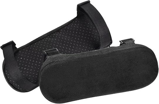 PATIKIL Office Chair Arm Pads, 2 pcs Office Chair Arm Cover Soft Office Chair Armrest Pads Memory Foam Cotton Removable Washable for Desk Computer Gaming, Black