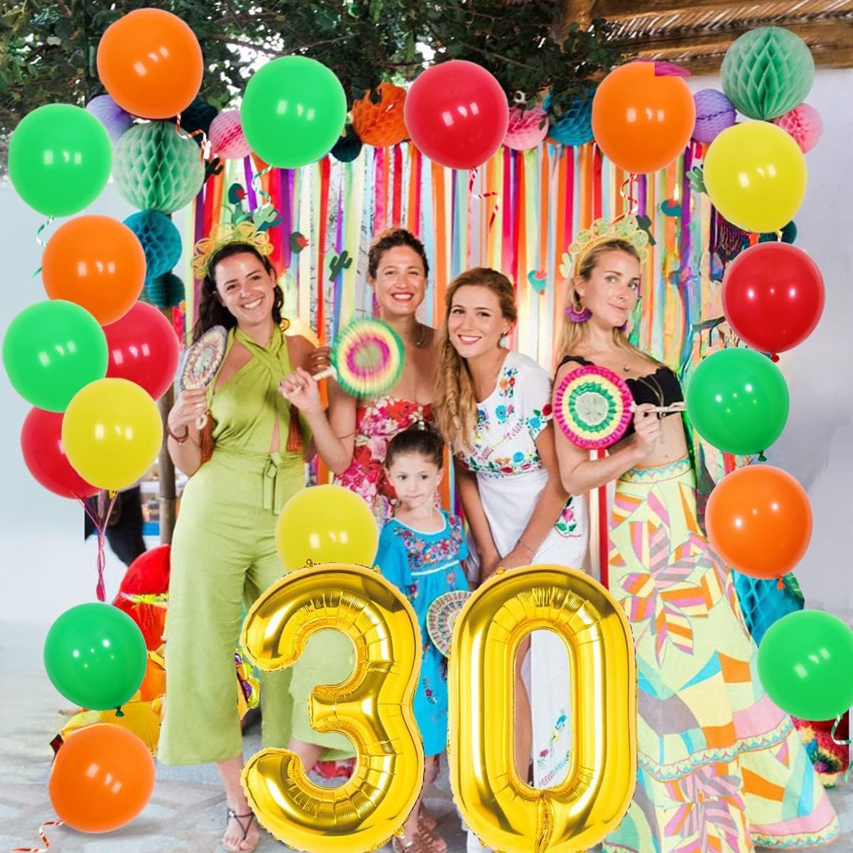 Mexican 30th Birthday Party Decorations Mexican Happy Birthday Banner Fiesta 30th Party Supplies 30 Fiesta Taco Cactus Balloon for Mexico Theme Thirty Bday Anniversary