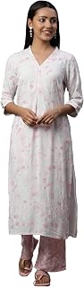 Aurelia Women's Rayon Straight Fit Floral Print Kurta