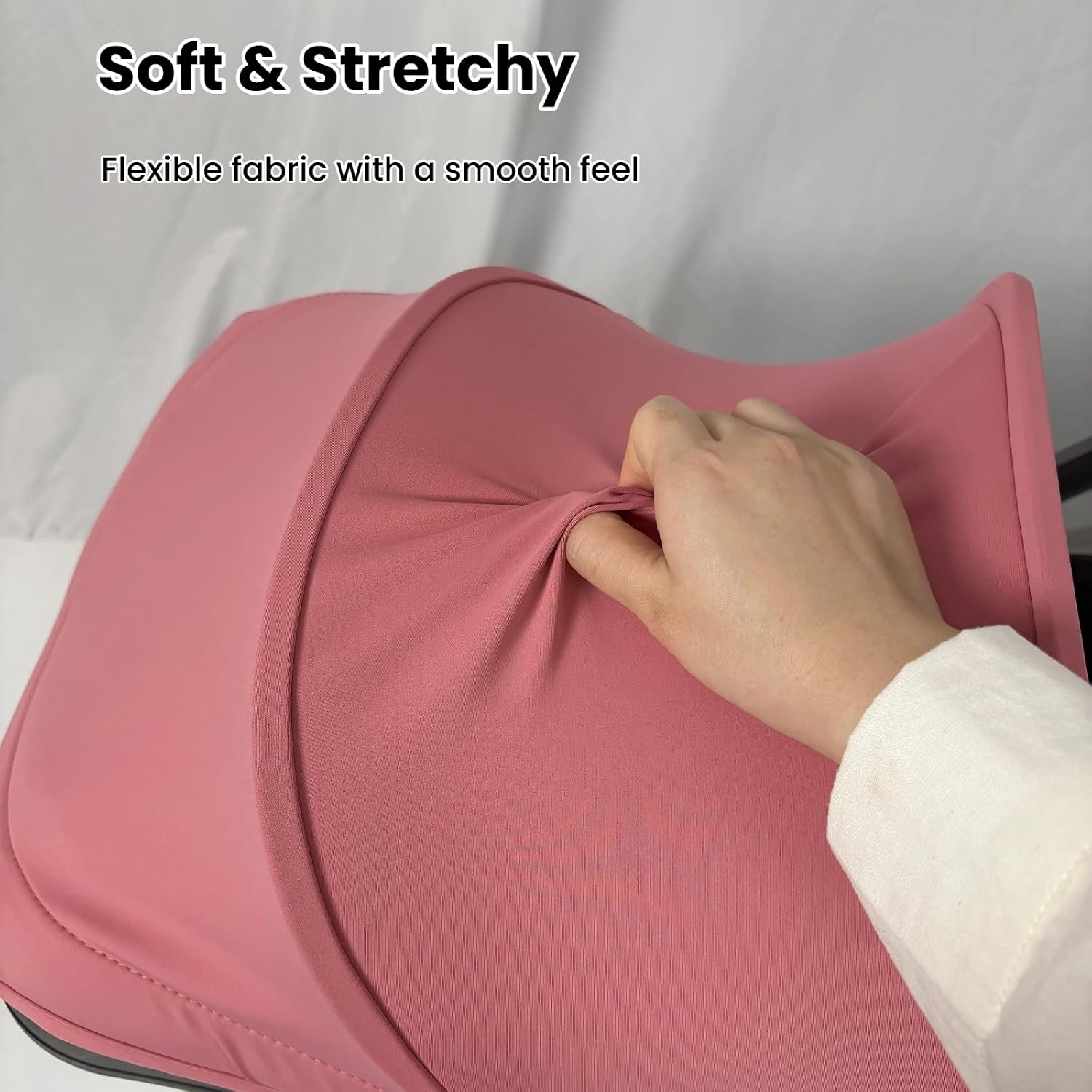 Replacement Canopy Cover Compatible with Doona+ Stroller & Car Seat, High-Opacity Sun Shade, Thick Soft-Stretch Fabric, 3-Piece Set with 2 Shoulder Pad Covers (Pink)