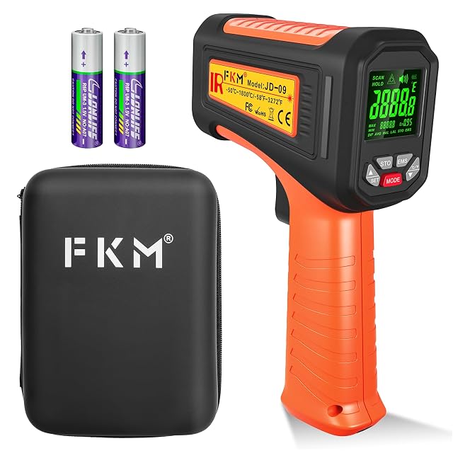 50 1-58 F 3272 F FKM Infrared Thermometer High Temperature Gun Non Contact Digital IR Temp Gun High