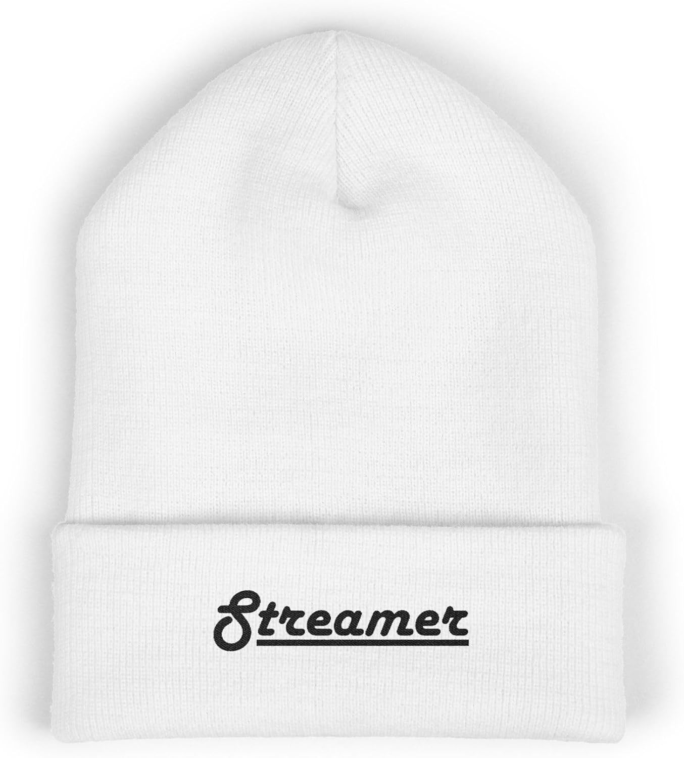 Premium Classic Cuffed Beanie Hat 'Streamer' with Embroidery Message