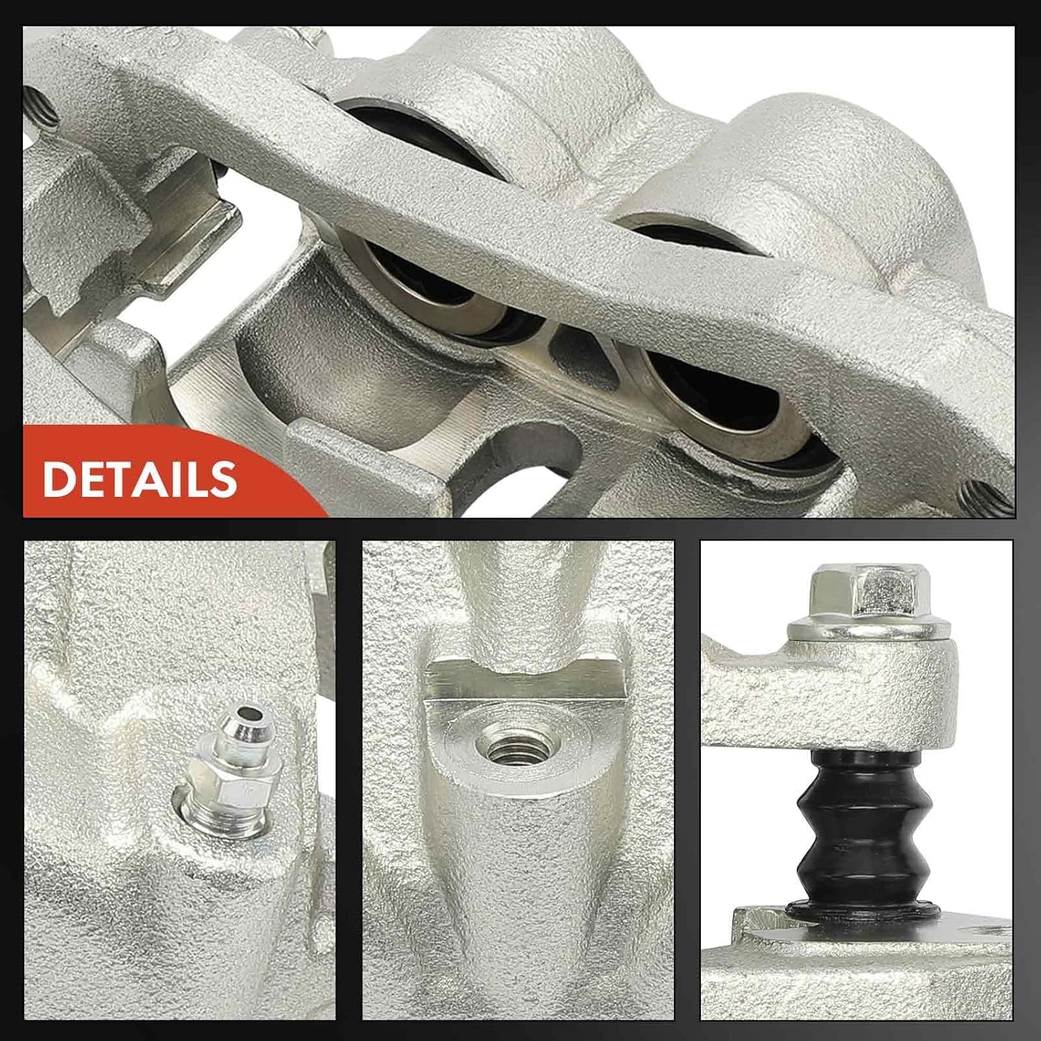 A-Premium Disc Brake Caliper Assembly with Bracket Compatible with Chevrolet Silverado 3500 2001-2006, 3500 Classic 2007, 3500 HD 2007-2010 & GMC Sierra 3500, 3500 Classic, 3500 HD - Rear Passenger