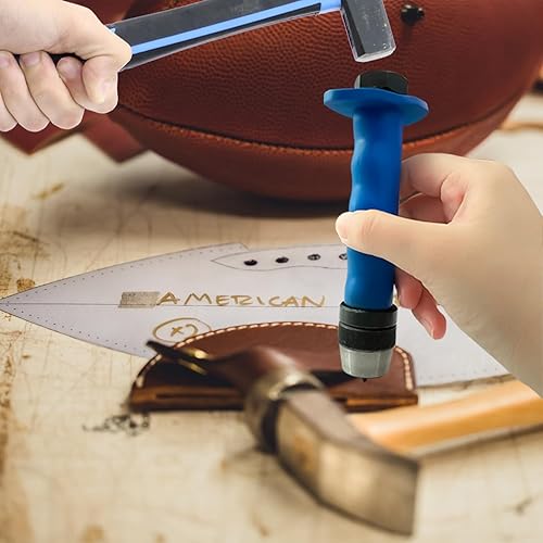 Miniatura 6 de Sutekus Juego de 14 perforadores huecos afilados y afilados, juego de juntas de perforación, cortador de espuma, herramientas de punzones de cuero