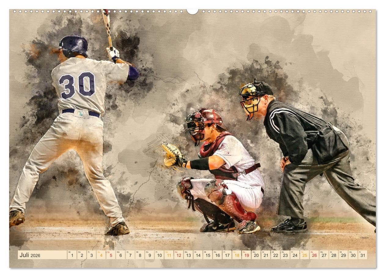 Ich liebe Baseball (hochwertiger Premium Wandkalender 2026 DIN A2 quer), Kunstdruck in Hochglanz: Baseball, Teamsport der Extra-Klasse - ... spektakulären Sportart. (CALVENDO Sport)