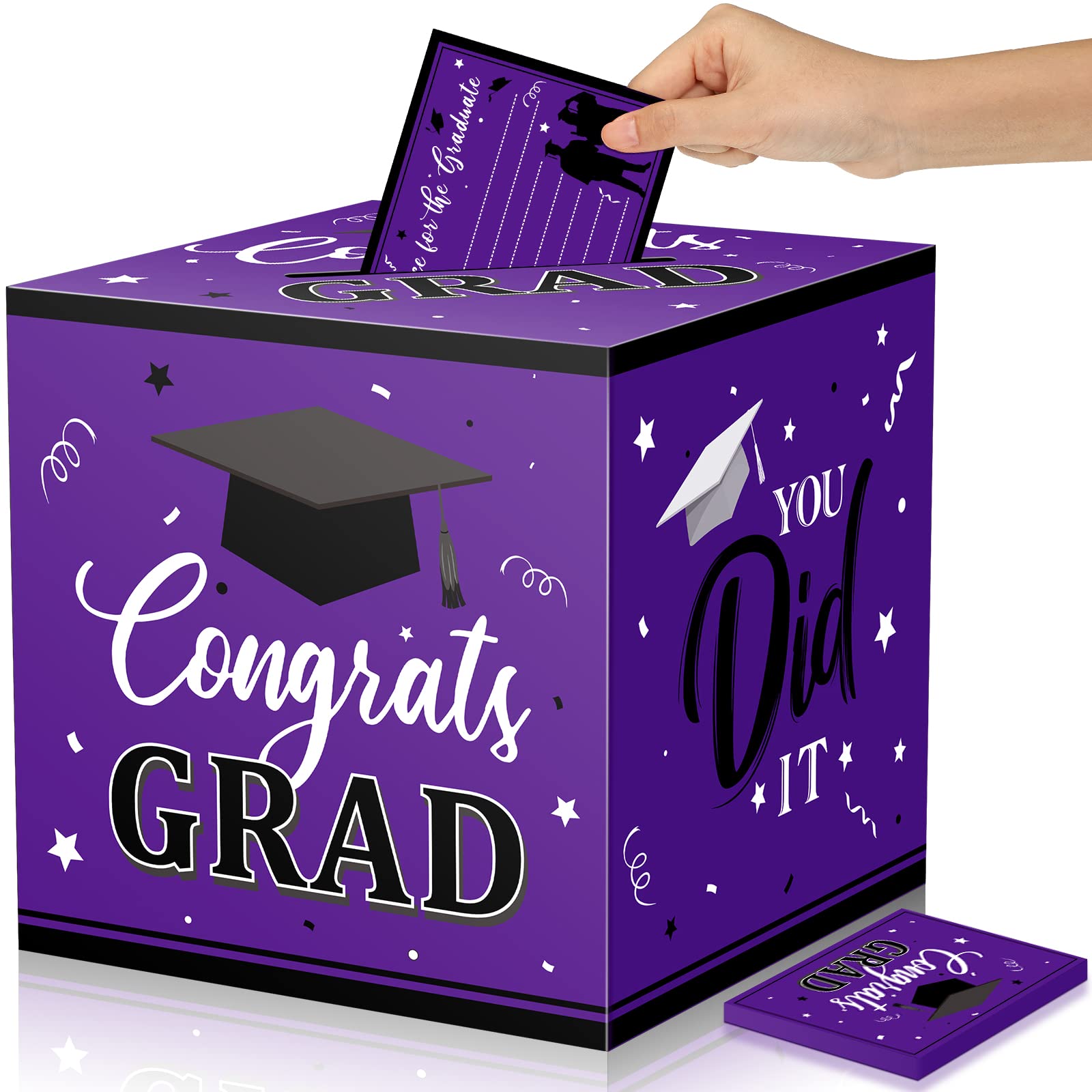 Boîte pour cartes de remise de diplôme et 30 cartes pour animer votre table de fête de diplôme