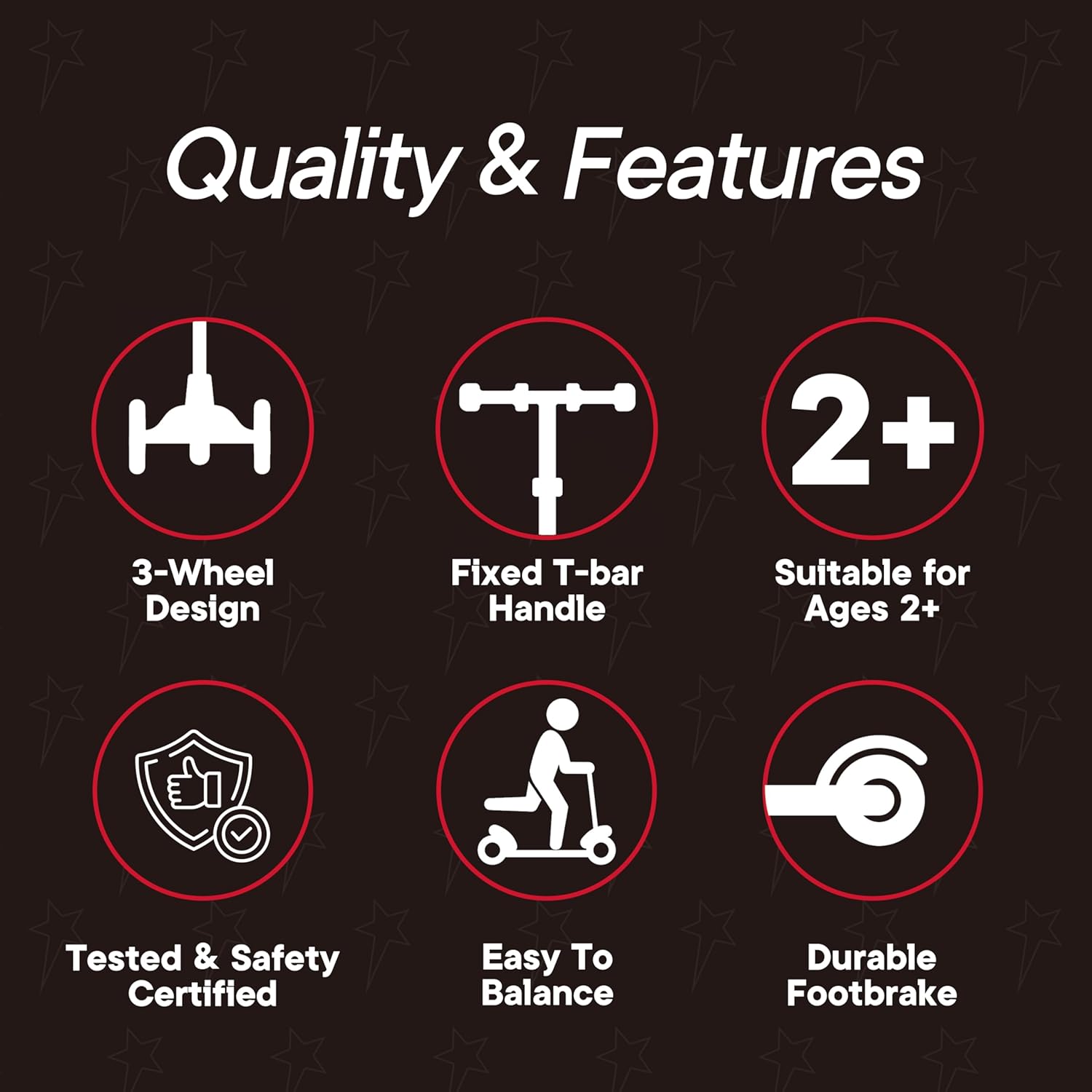 3 Wheel Scooter for Kids, Smooth Light Up LED Front Wheels, Wide Anti Slip Deck, Rear Foot Brake, Easy Lean to Steer Maneuvering, Indoor & Outdoor Ride On Toys for Ages 2 Up,