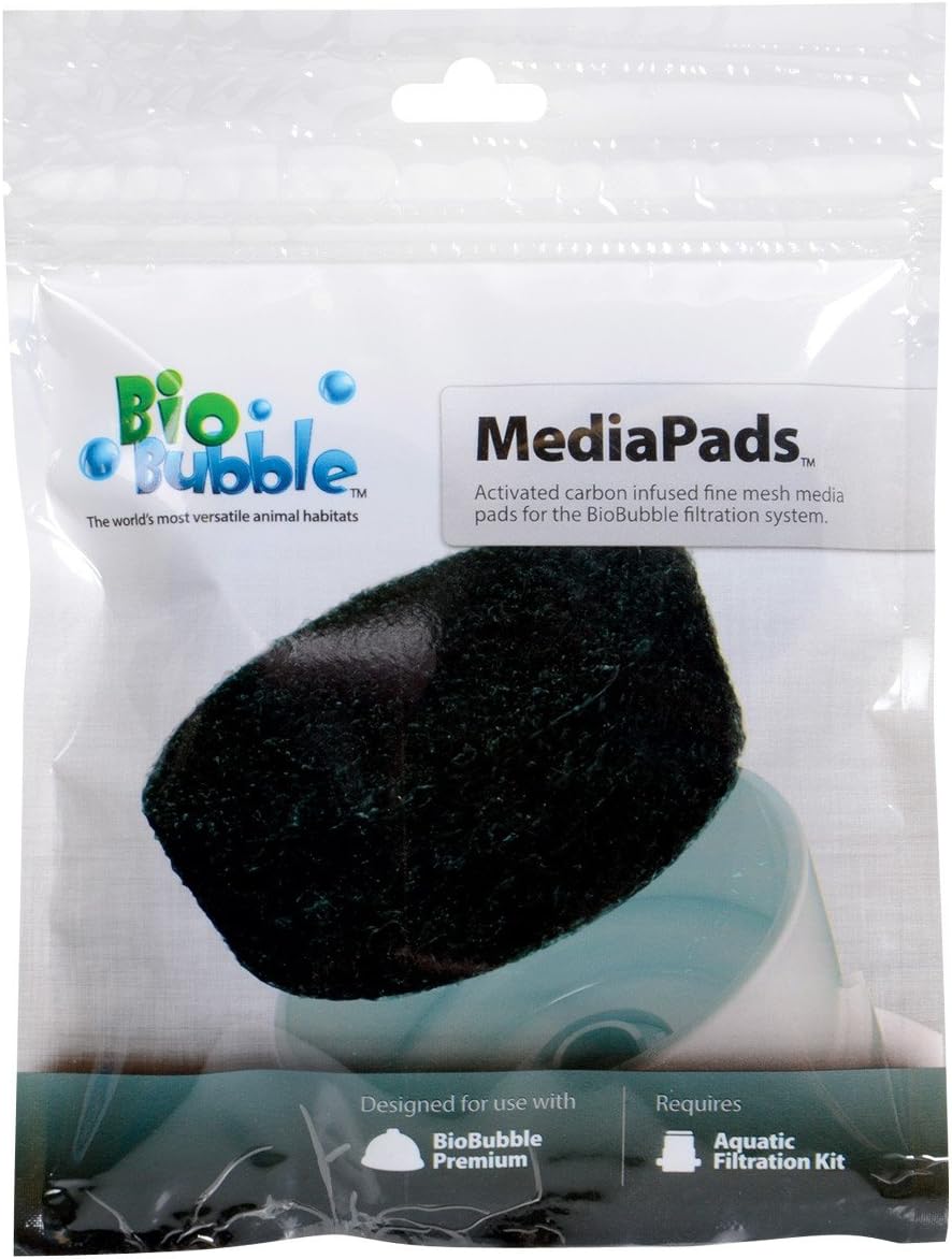 BioBubble Pets BioBubble Media Pads Filter for Freshwater or Saltwater Environments (Pack of 4)