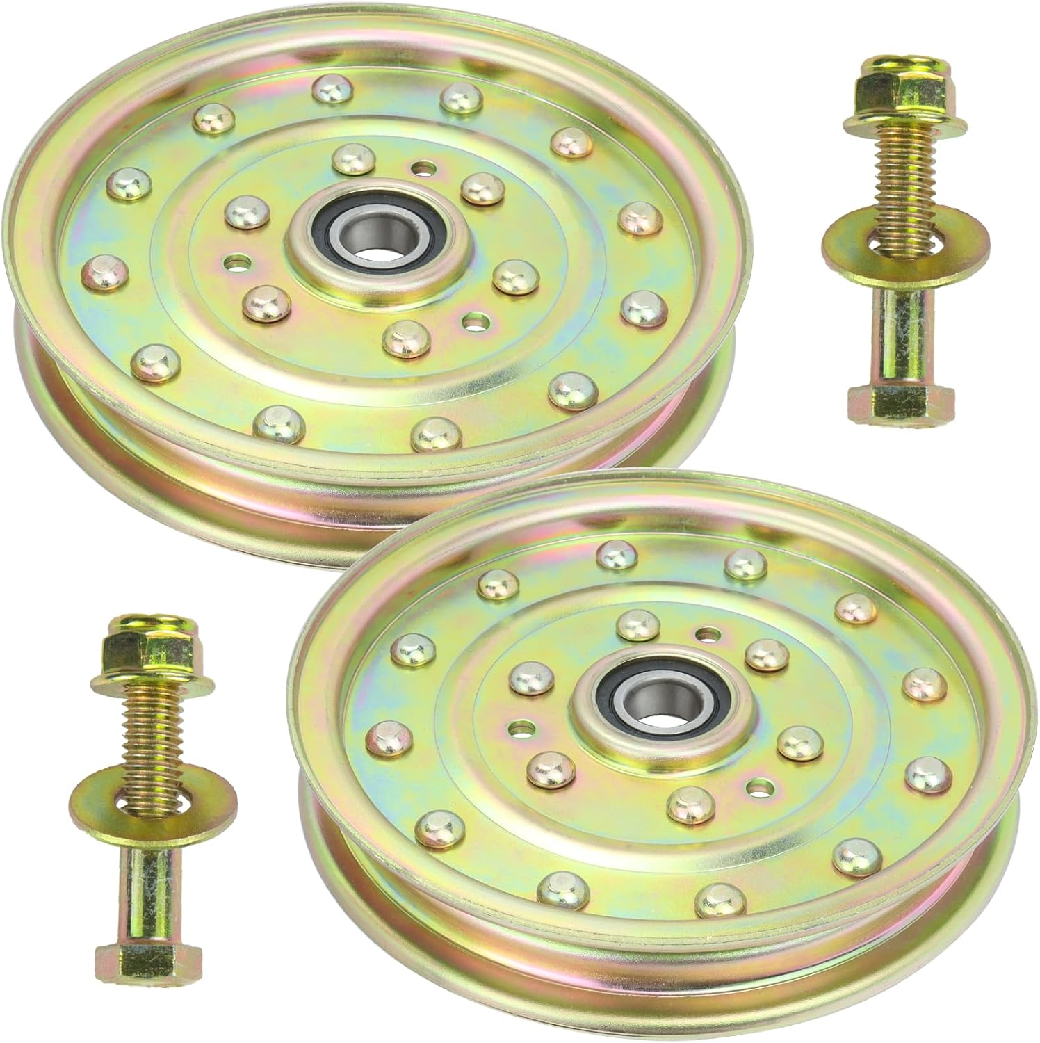 2 Pack 1-633109 Idler Pulley Replaces eXmark 1-633109 Idler Pulley Toro 1-633109 Pulley eXmark 126-7685 Idler Pulley eXmark 116-4667 Toro 132-9424 Flat Idler Pulley for eXmark Lazer Z Mowers