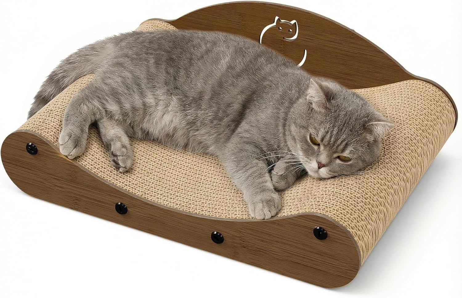 Gimars Walnut Cat Scratcher Sofa, MZB-CS-H
