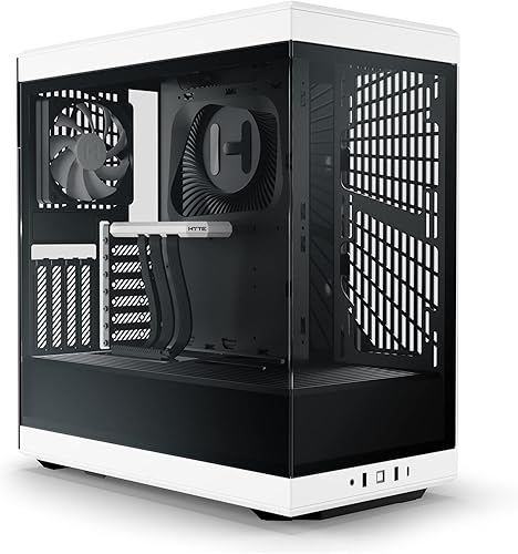 HYTE Y40 - Funda para juegos de computadora ATX de cristal templado con estética moderna y estética panorámica con cable elevador PCIE 4.0 incluido,