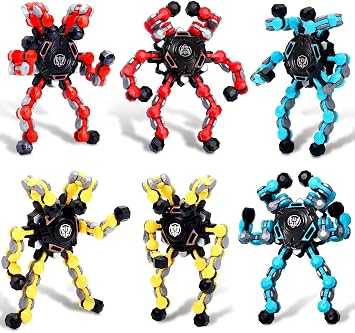 6pcs Transformable Fidget Spinner Toy, Funny DIY Spinner Creative Fingertip Mechanical Gyro for Kids Adults,Sensory Fidget Toys