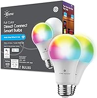 Vista 12 de Cync GE A19 Bombillas LED inteligentes, decoración de habitación con cambio de color, funciona con Alexa y Google Home, compatible con Matter, luces