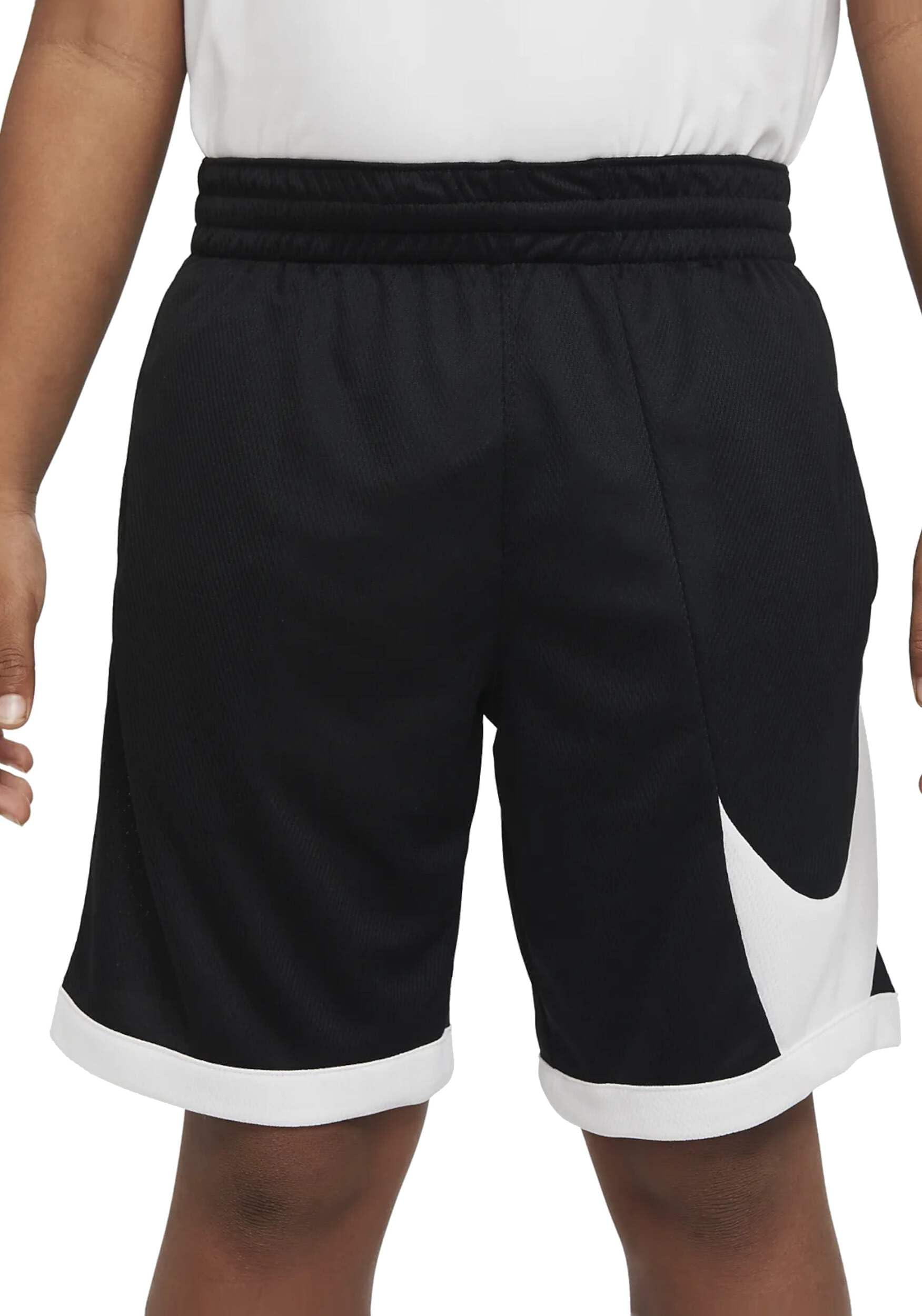Nike unisex-child Dri-Fit HBR BASKETBALL Shorts (pack of 1) S BLACK/WHITE/WHITE/(WHITE)