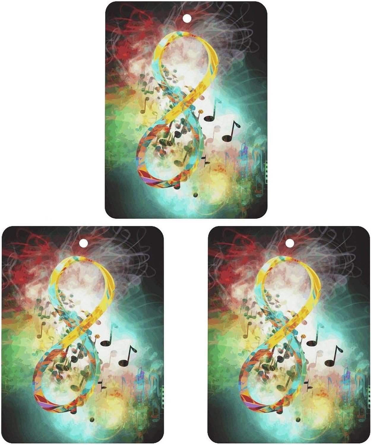 Car Air Freshener Hanging Scented Sheets 3 Pcs Fragrance Scented Card Abstract Music Symbol Aromatherapy Tablet Cars Rearview Mirror Pendant for Car Decoration Bedroom Shoe Cabinet Travel