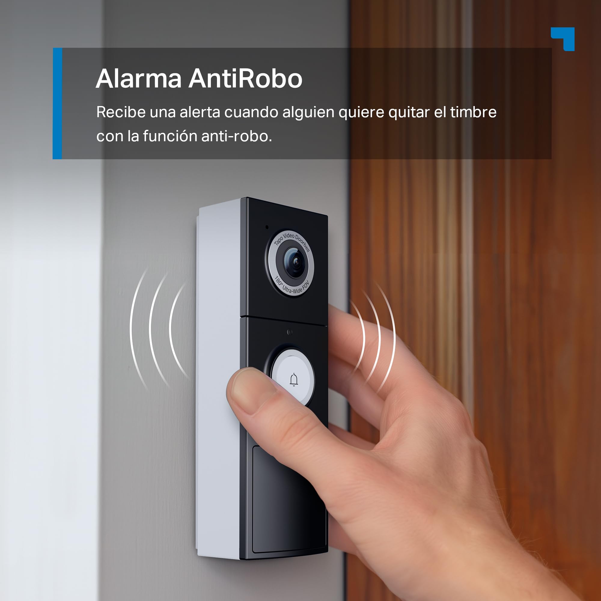 Tapo D235 - Timbre Inteligente con Cámara 2K 5MP, Visión Nocturna a Color, Audio Bidireccional, Detección Inteligente, Alimentación por Batería o Cable, Resistencia IP66