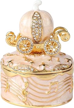 QIFU Hand Painted Pumpkin Carriage Style Trinket Box, Elegant Jewelry Box, Jewelry Presentation box